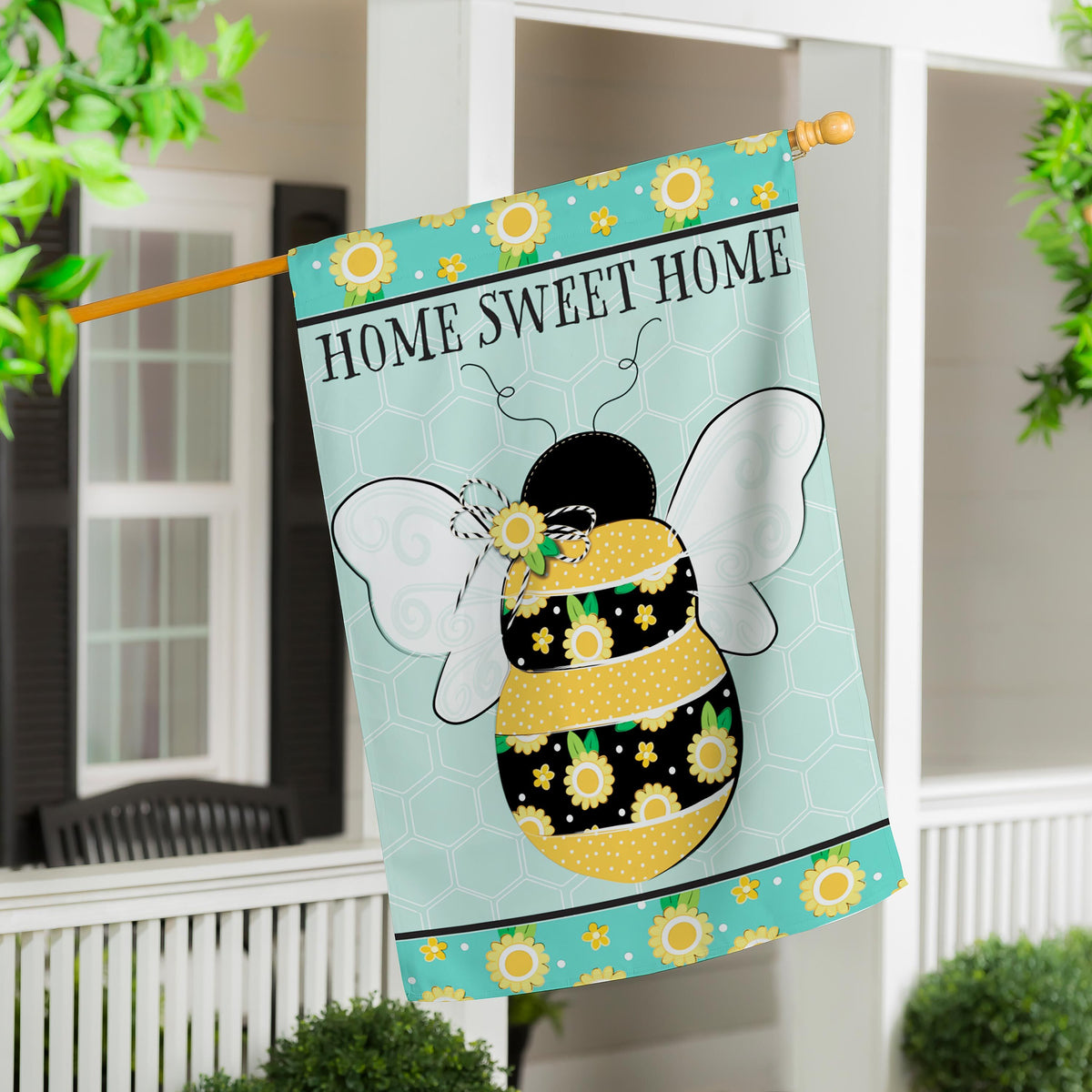 Flower Truck Applique House Flag