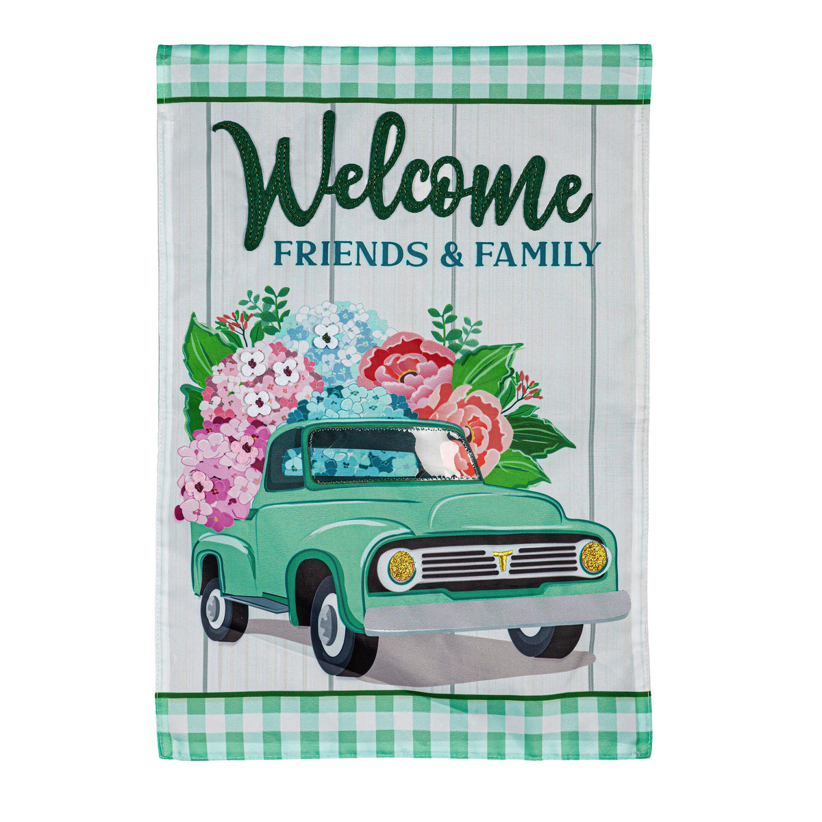 Spring Flower Delivery House Applique Flag