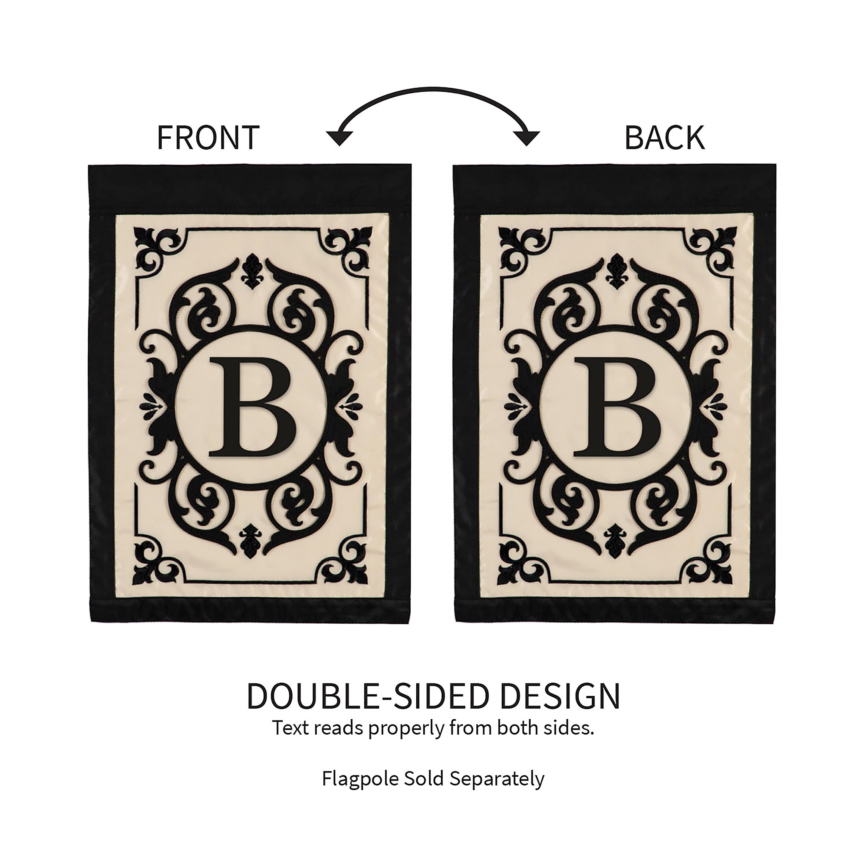 Cambridge Monogram Garden Applique Flag, Letter B