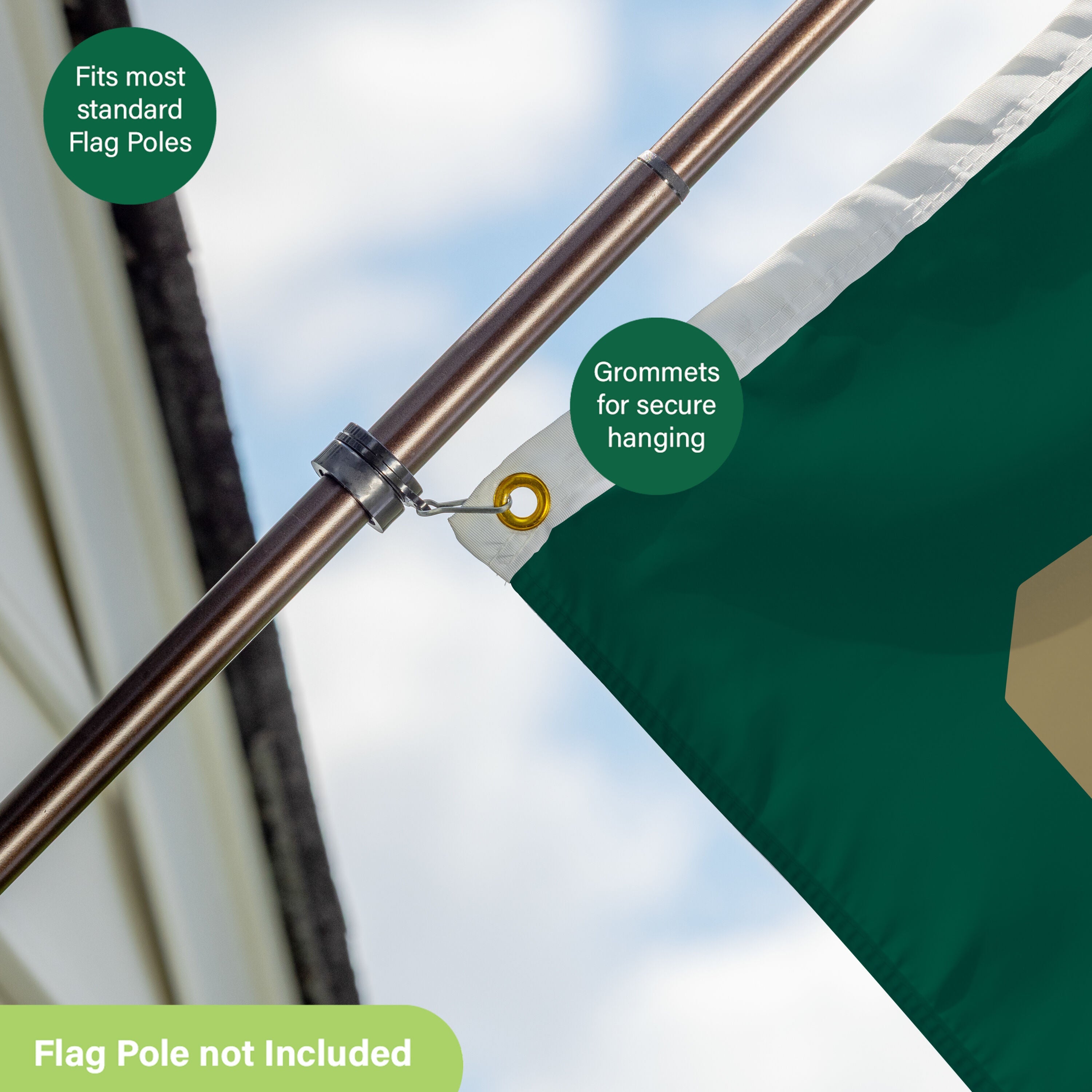 University of North Carolina, Charlotte Single Sided Flag w/ 2 Grommets, 3'x5'
