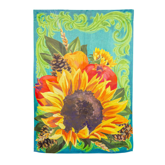 Fall Floral Suede House Flag
