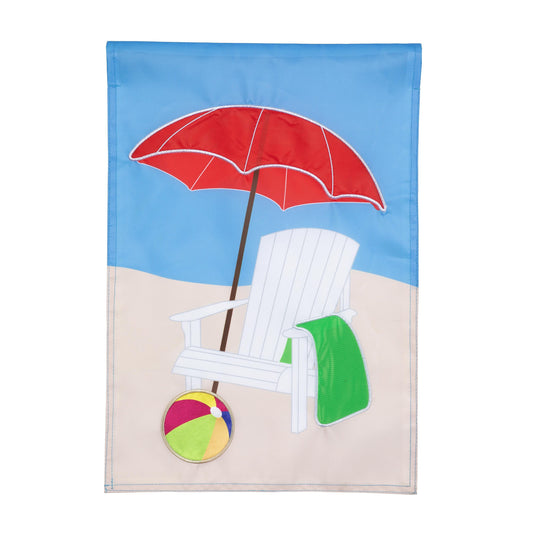 Day at the Beach Basic Applique Garden Flag