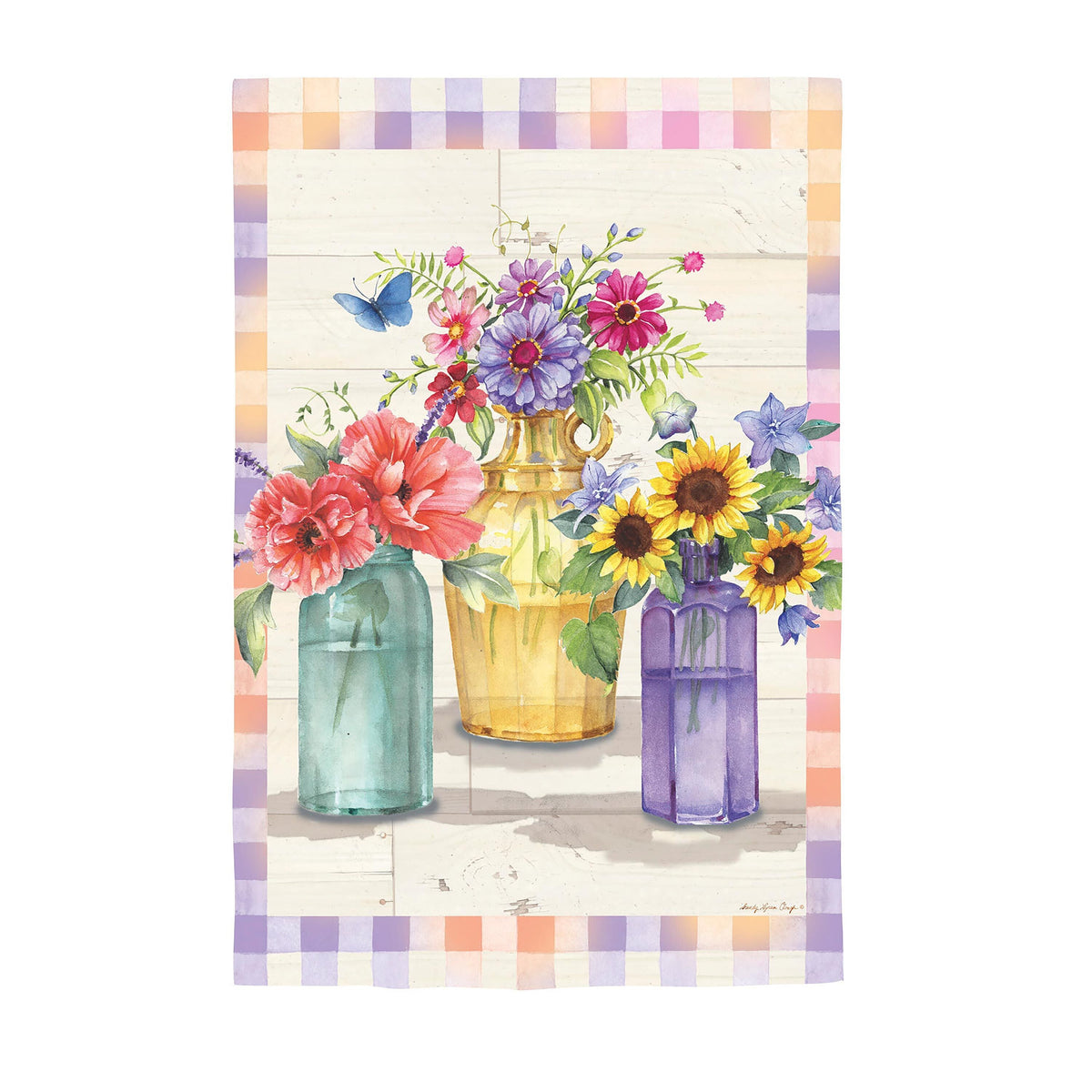 Patchwork Garden Suede House Flag