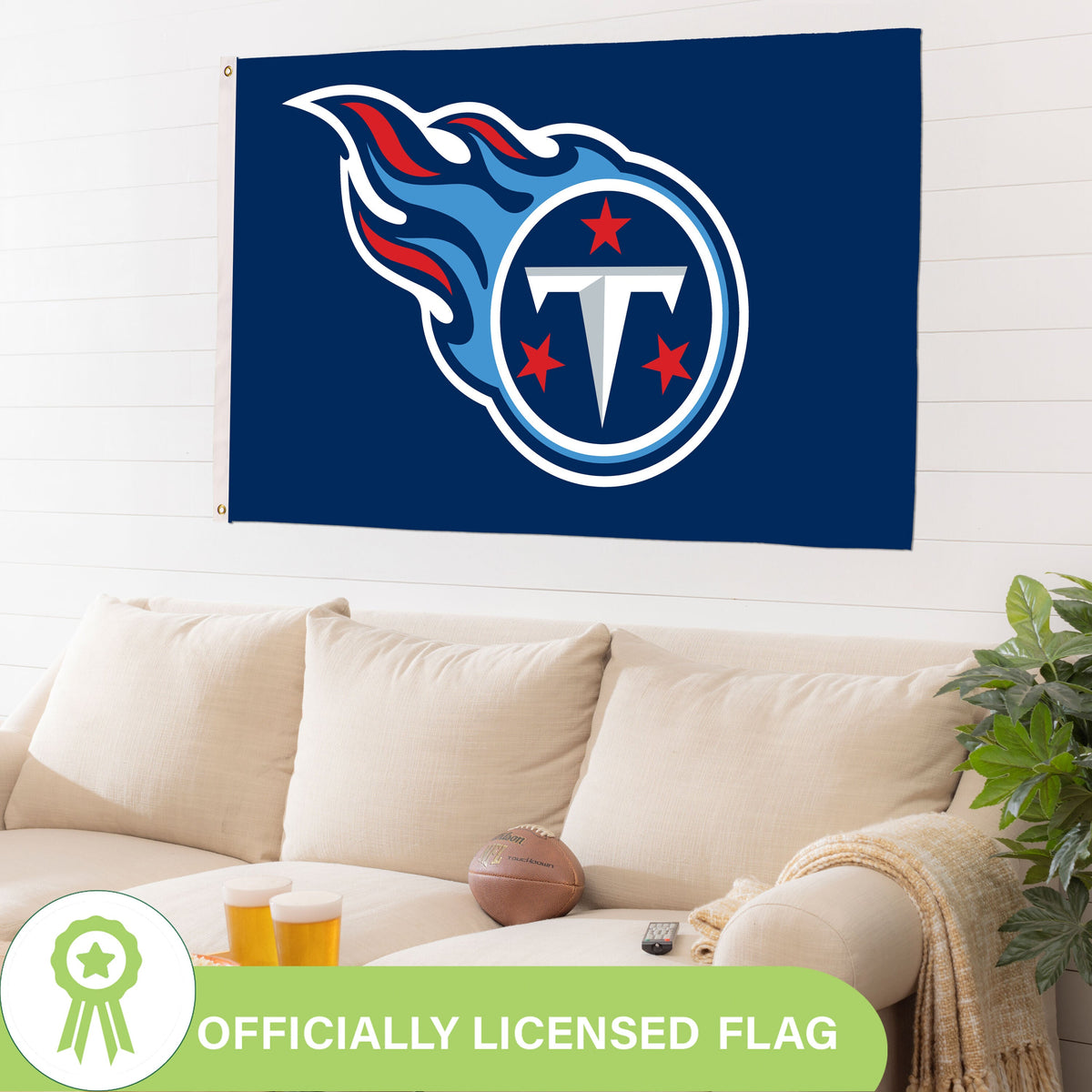 Tennessee Titans Single Sided Flag w/ 2 Grommets, 3'x5'