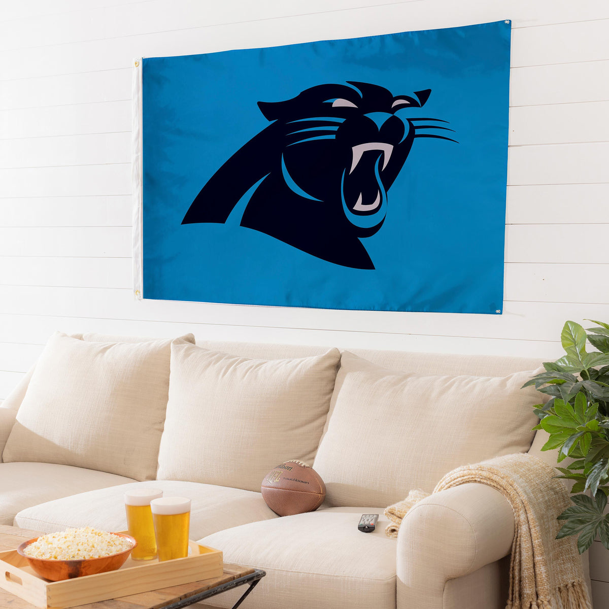 Carolina Panthers Single Sided Flag w/ 2 Grommets, 3'x5'