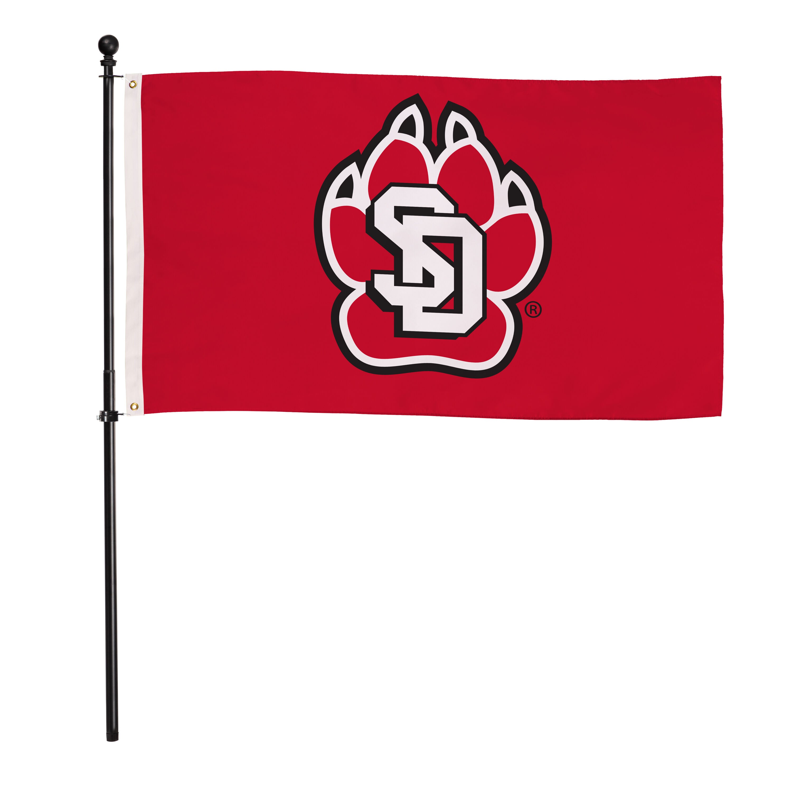 University of South Dakota Single Sided Flag w/ 2 Grommets, 3'x5'
