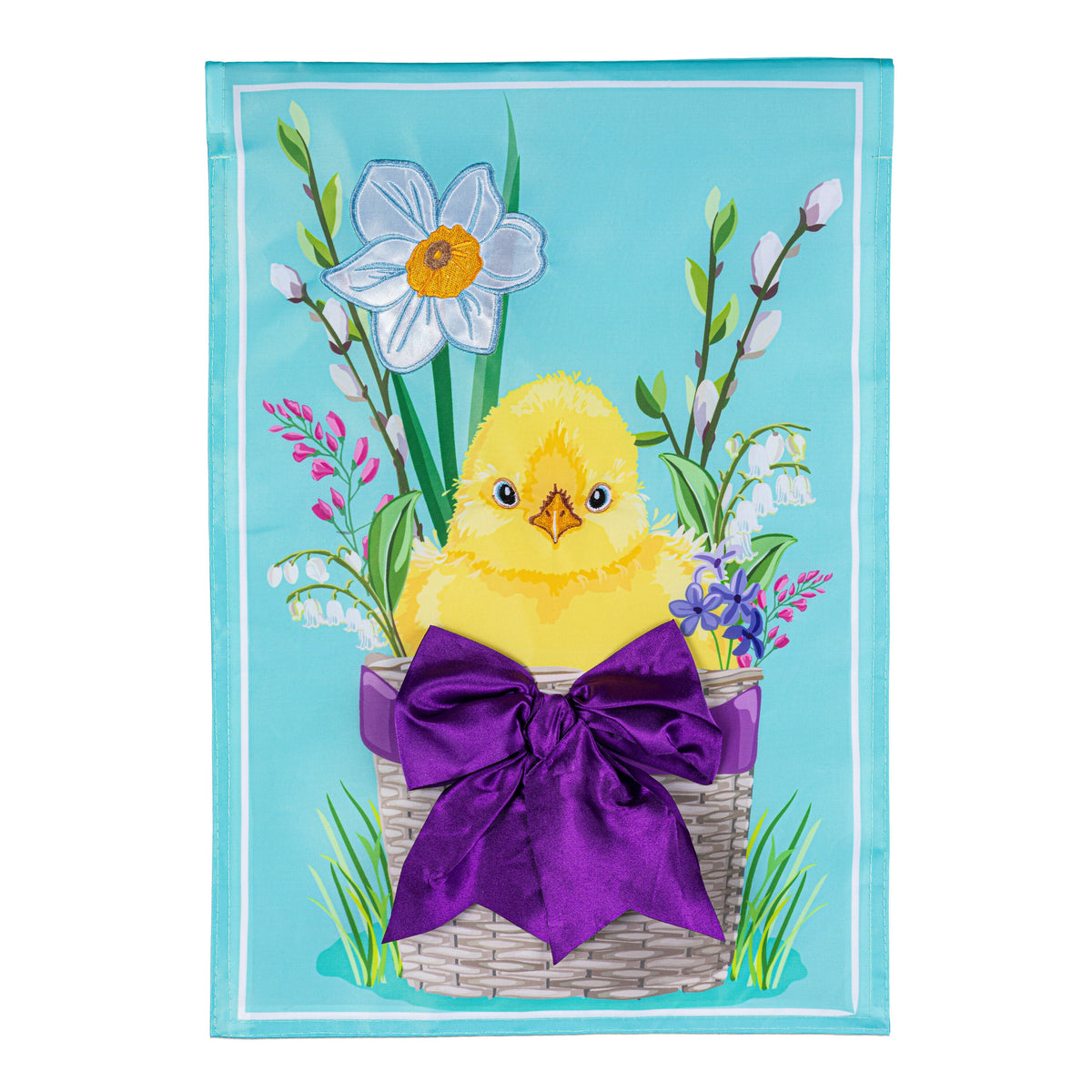 Easter Bow Basket Applique Garden Flag