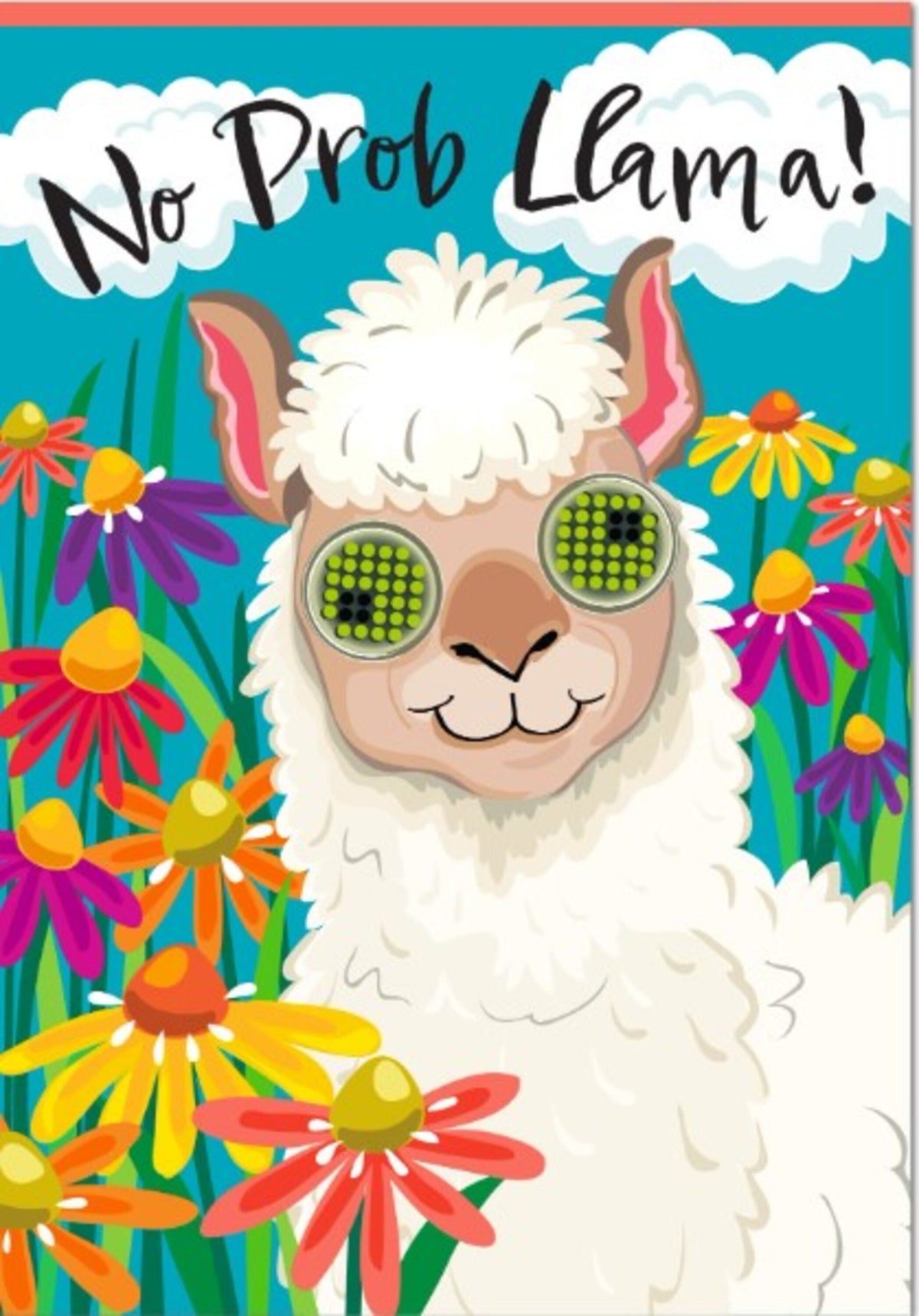 Animated No Prob Llama Applique Lighted Garden Flag