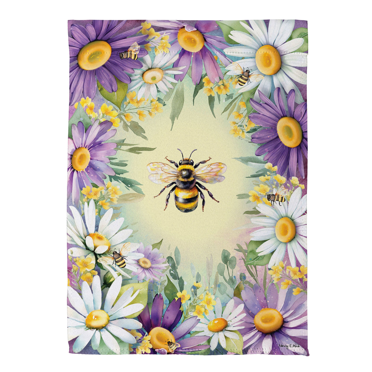 Buzzing Around Suede Garden Flag