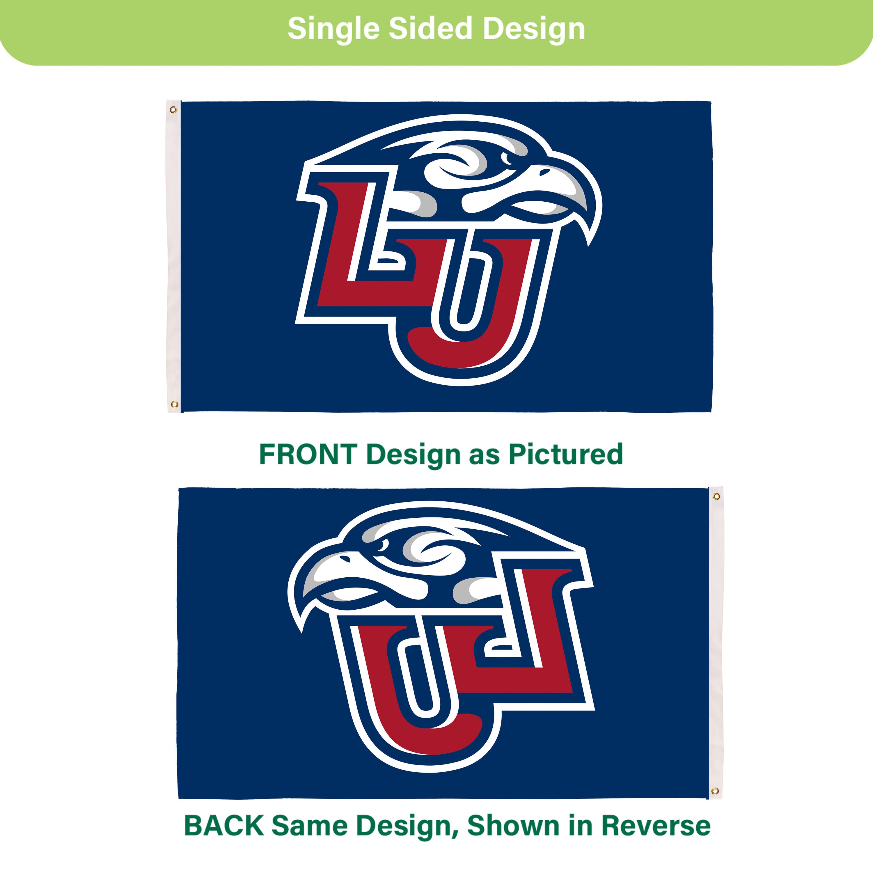 Liberty University Single Sided Flag w/ 2 Grommets, 3'x5'