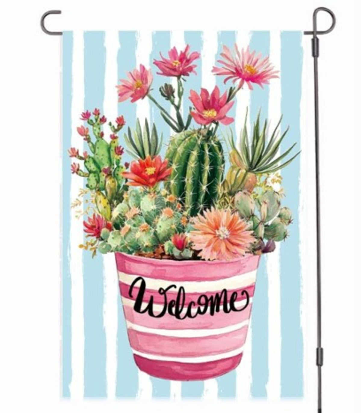 Welcoming Succulent Suede House Flag