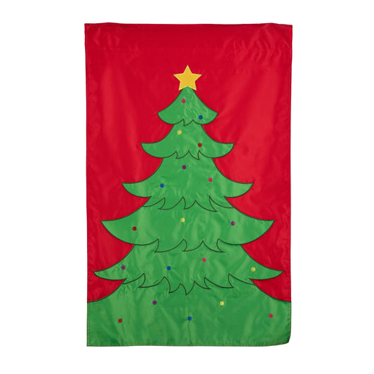 Classic Christmas Tree Basic Applique House Flag