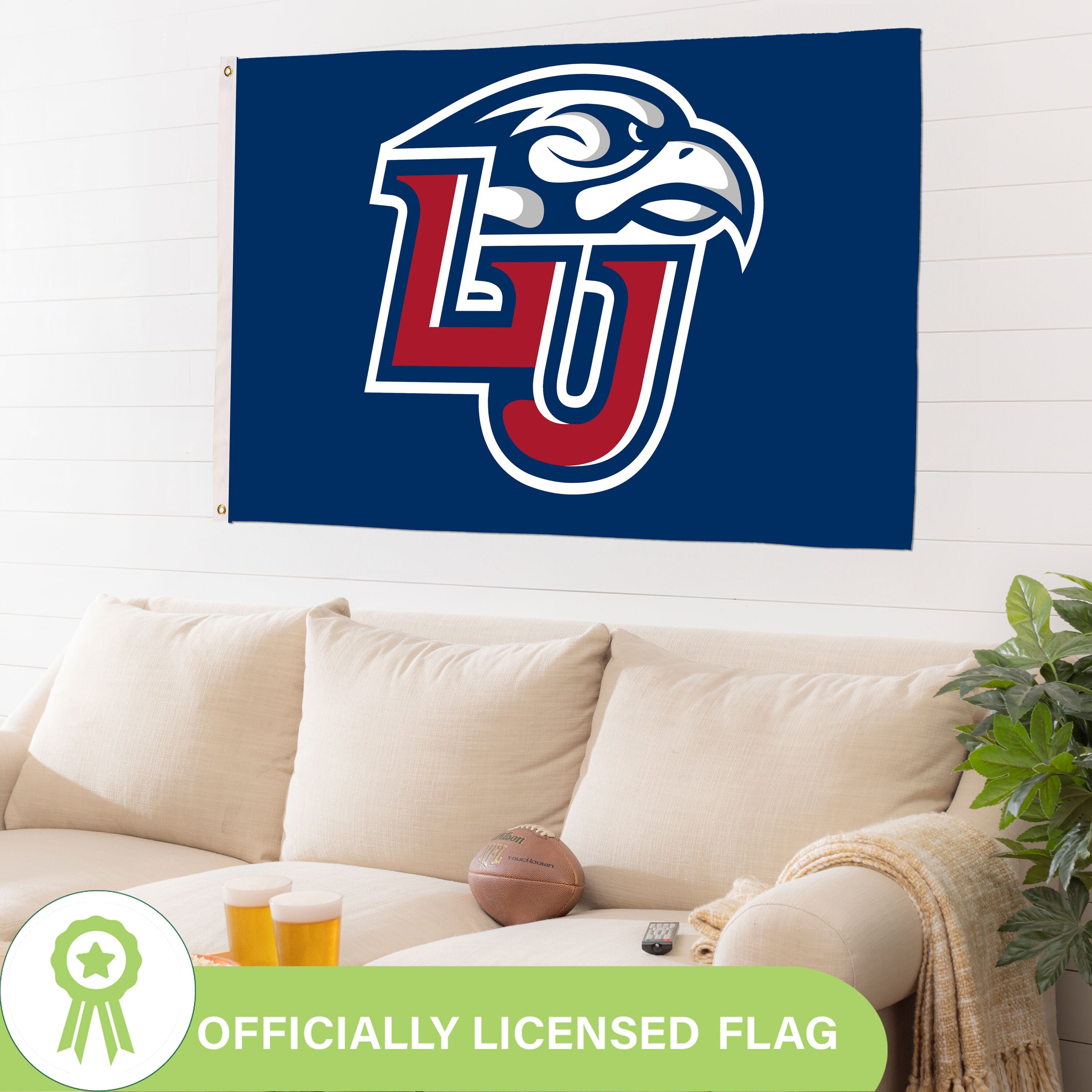 Liberty University Single Sided Flag w/ 2 Grommets, 3'x5'