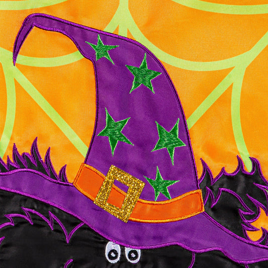 Witchy Spider Applique Garden Flag