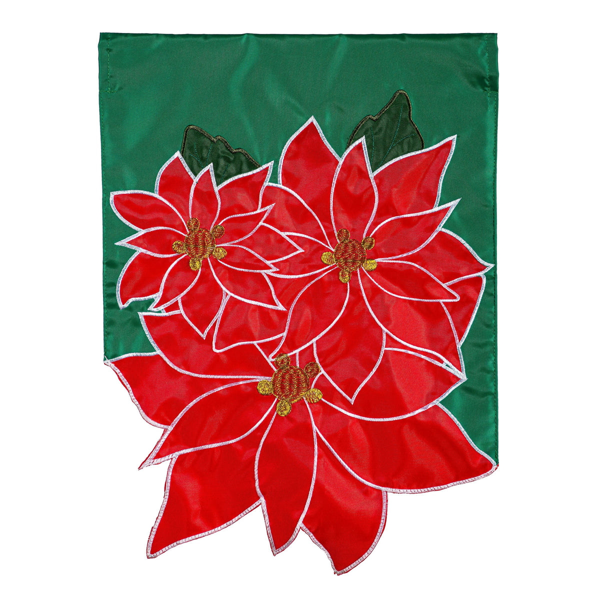 Poinsettia Bloom Basic Applique Garden Flag