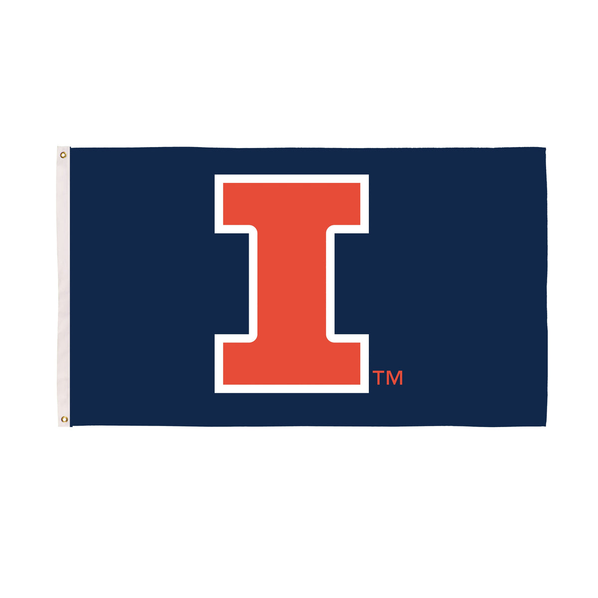 University of Illinois Single Sided Flag w/ 2 Grommets, 3'x5'