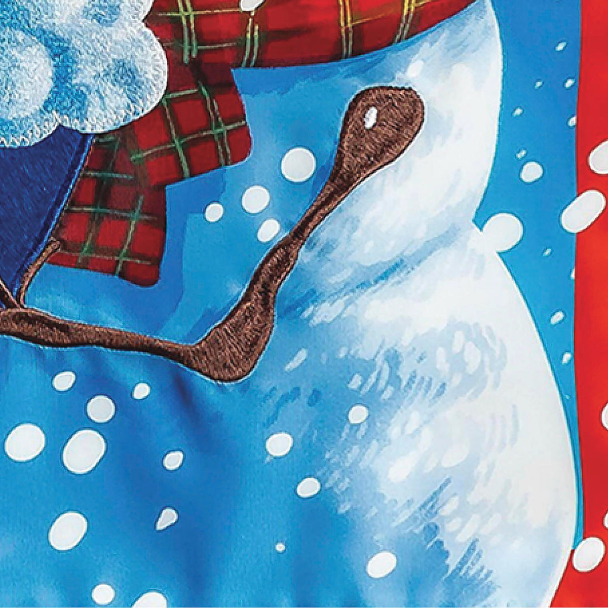 Snowman with Bouquet Applique House Flag