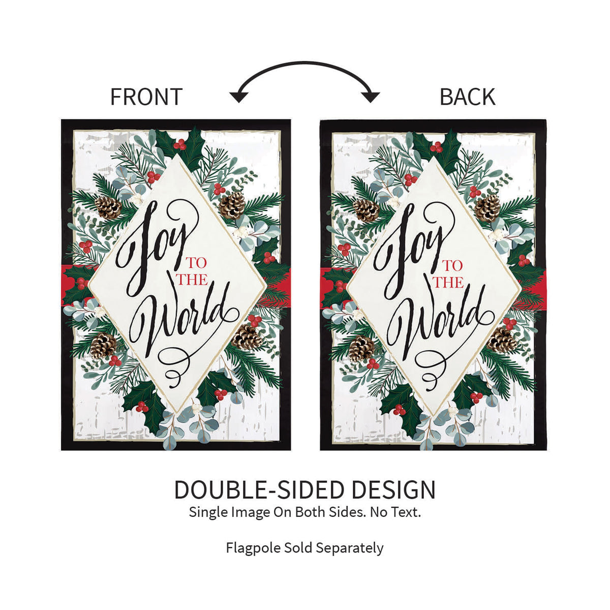 Joy to the World Applique Garden Flag