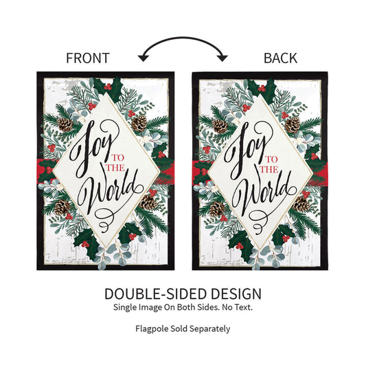 Joy to the World Applique Garden Flag