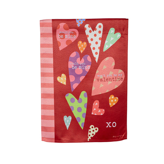 Hearts of Love Suede Garden Flag