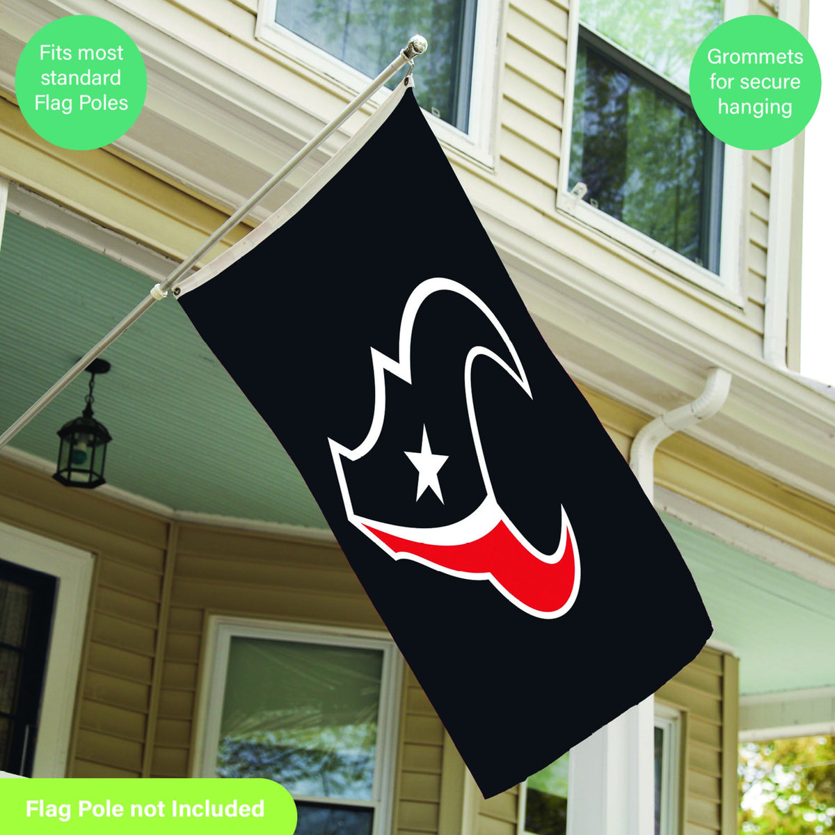 Houston Texans Single Sided Flag w/ 2 Grommets, 3'x5'