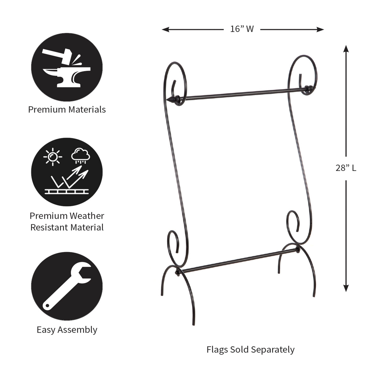 Scroll Garden Flag Stand