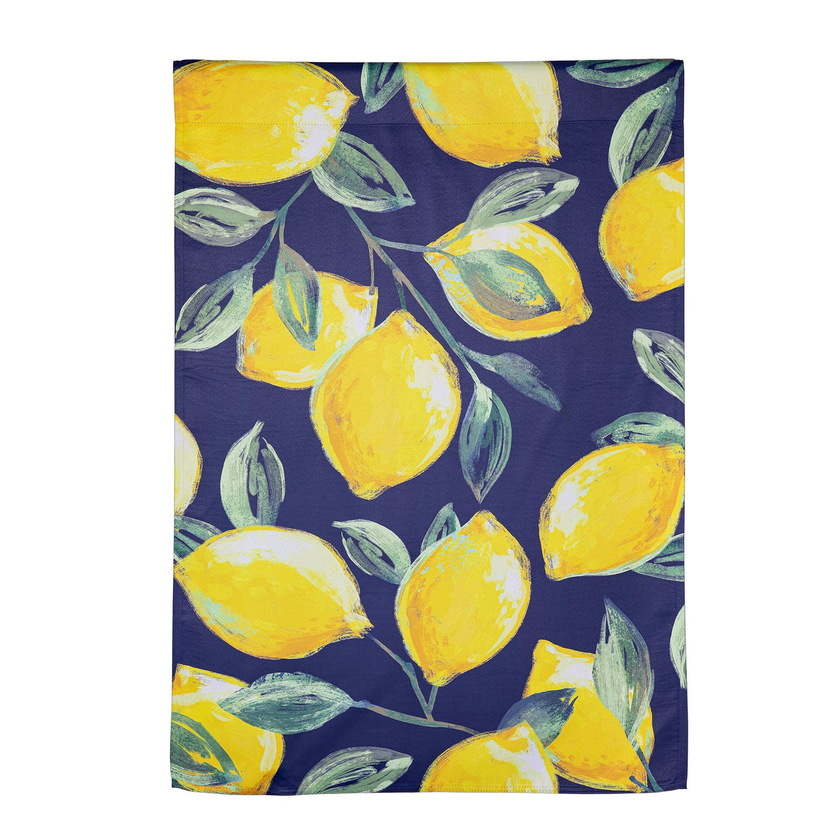 Coastal Citrus Lemons Suede House Flag