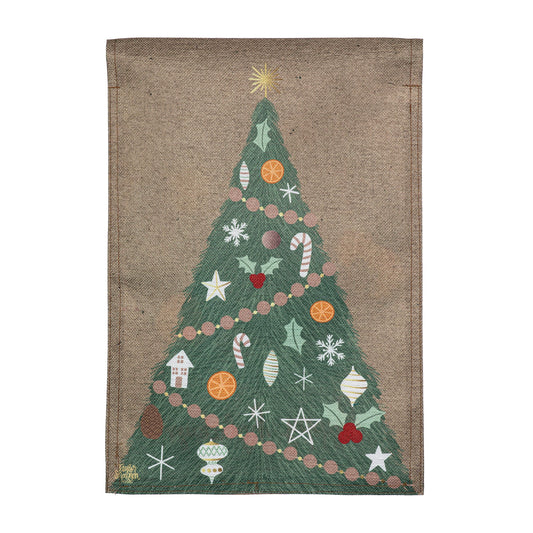 Holiday Wreath Reversible Burlap Garden Flag