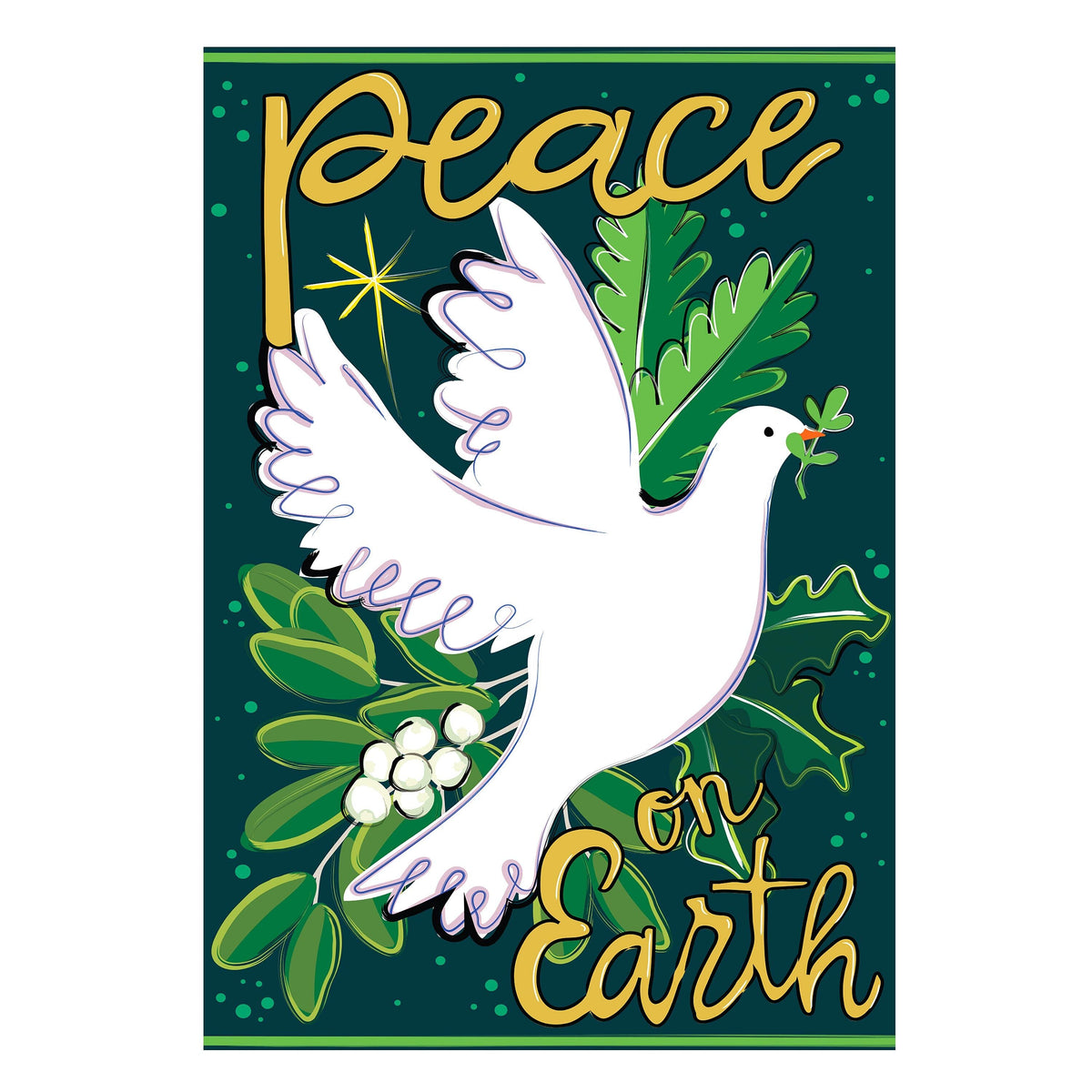Peace On Earth Applique Garden Flag