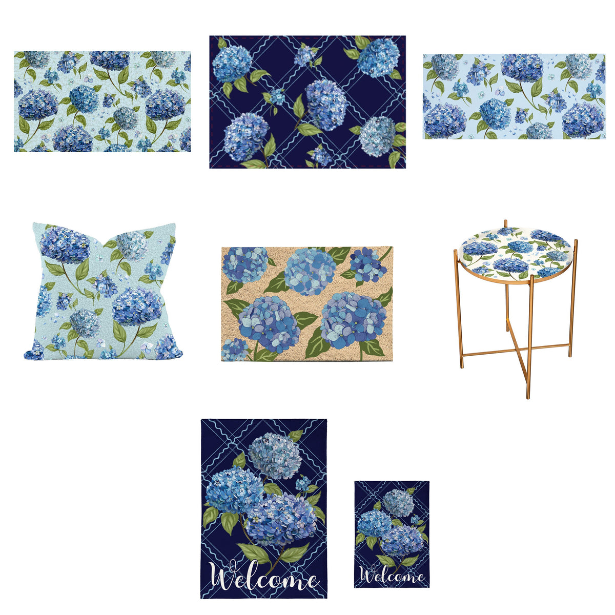 VivaStyle Burlap House Flag, Hydrangea Haven