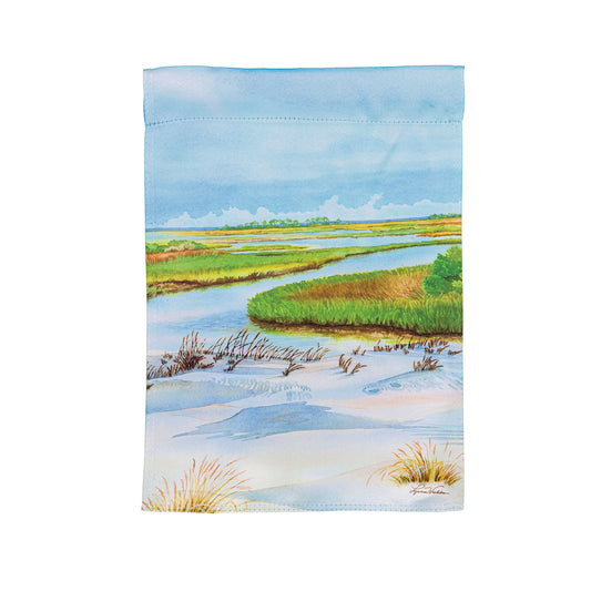 Coastal Landscape Suede Garden Flag