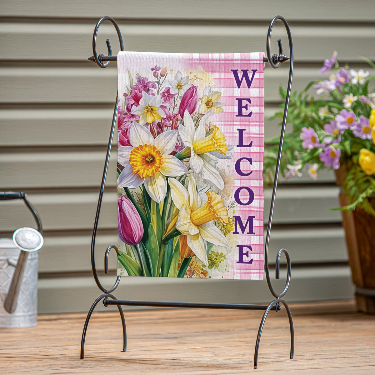 Blooming Buttercups Burlap Garden Flag