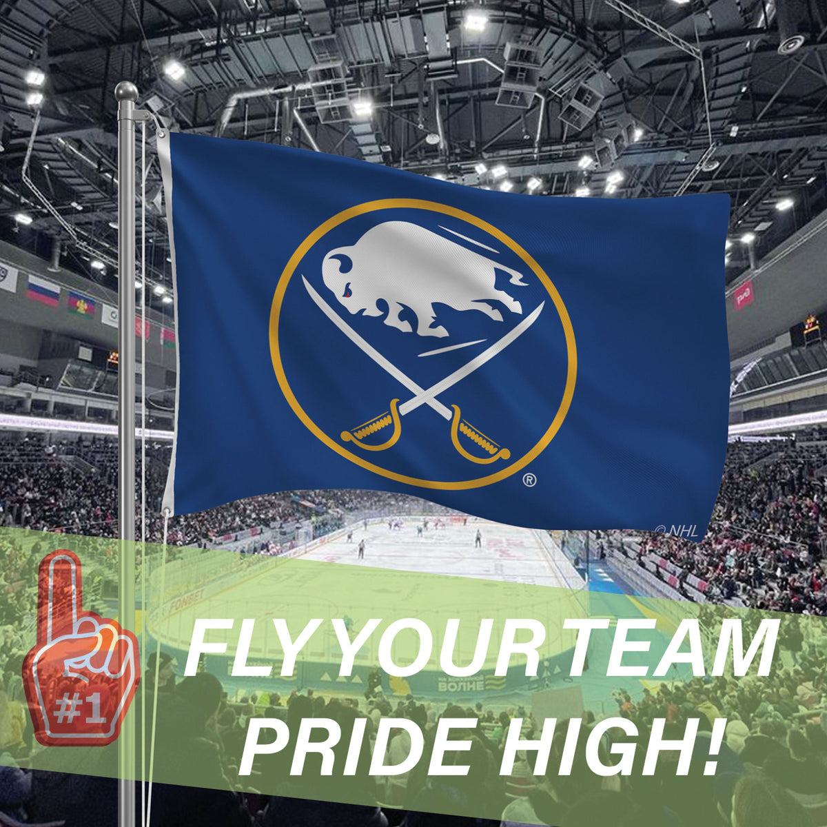 Buffalo Sabres Single Sided Flag w/ 2 Grommets, 3'x5'