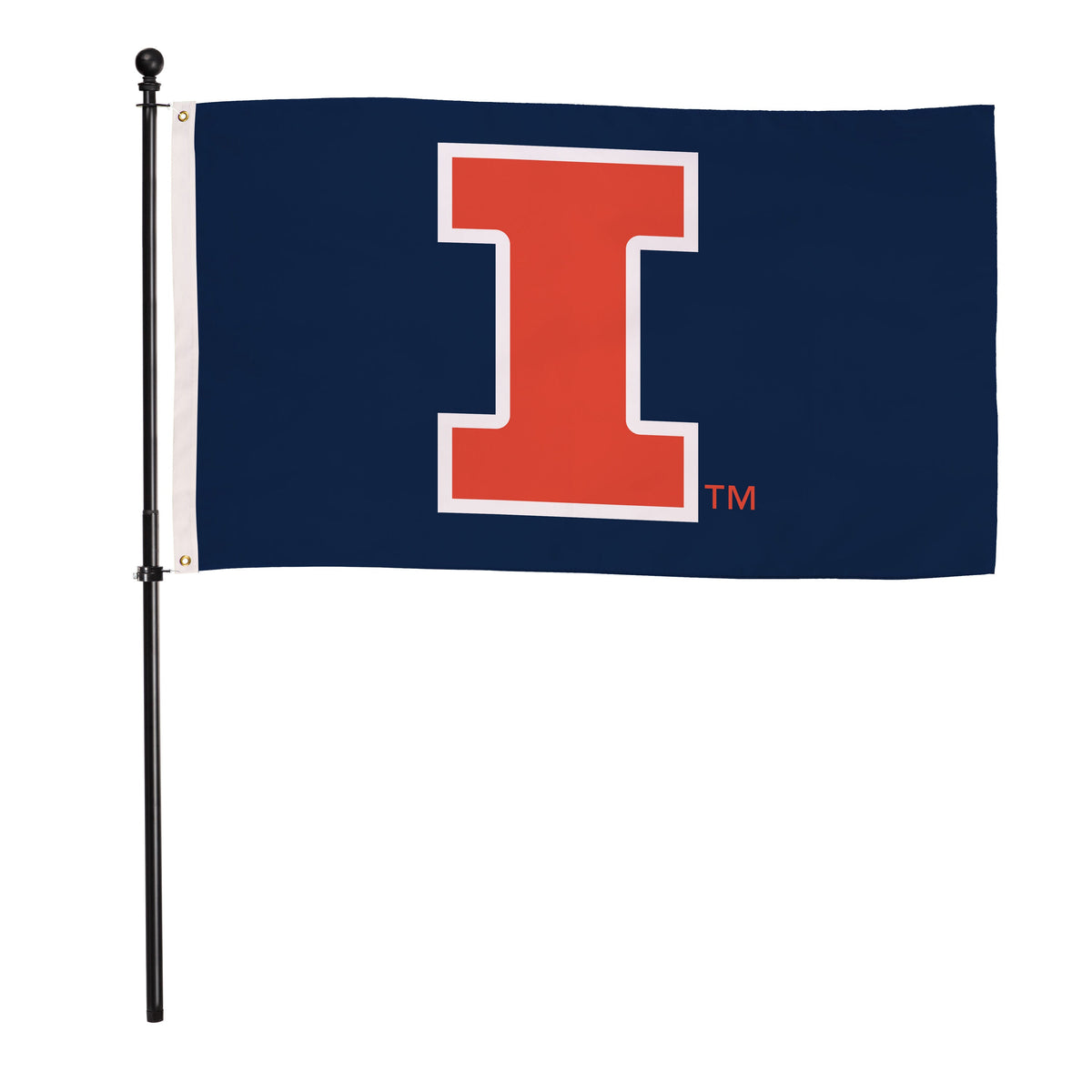 University of Illinois Single Sided Flag w/ 2 Grommets, 3'x5'
