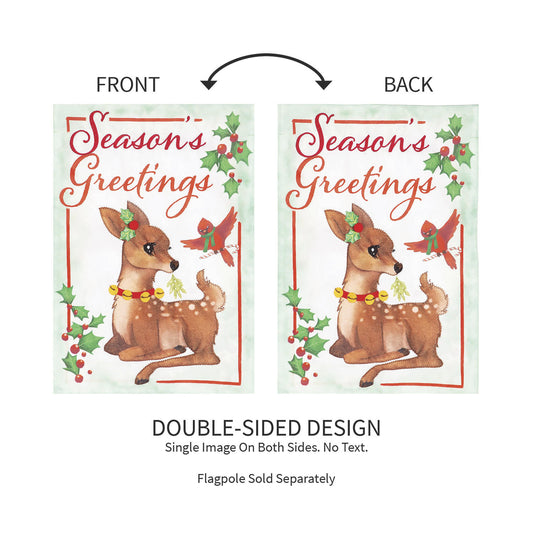 Seasons Greetings Applique House Flag