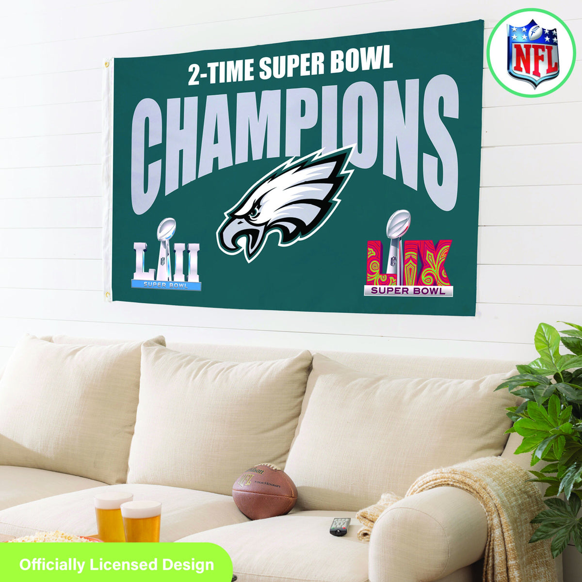 Philadelphia Eagles Multi-Win Super Bowl Champions Football 3x5 Flag