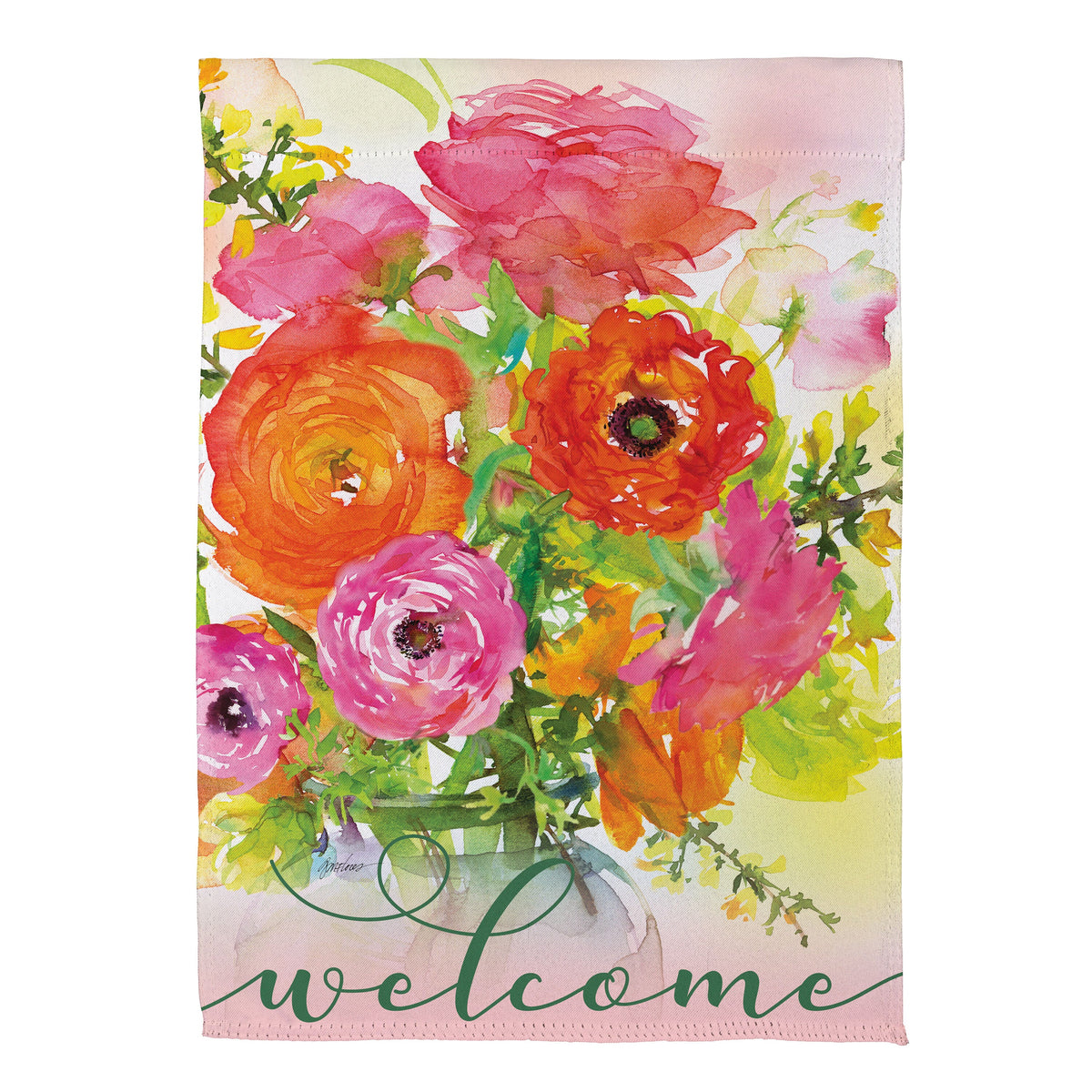 Forever Blooming Deer Suede House Flag
