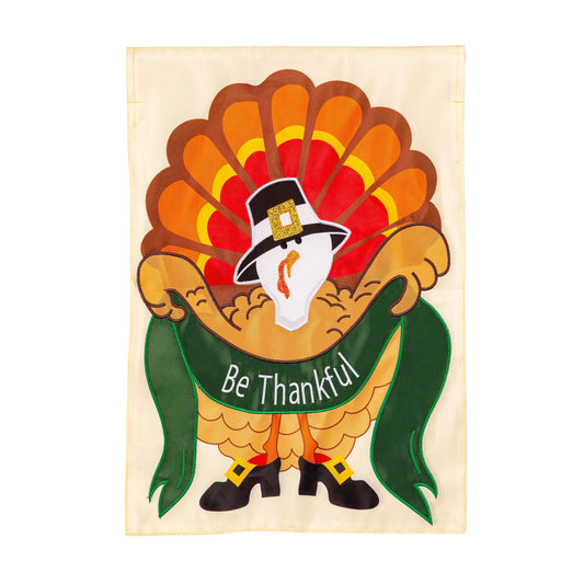 Be Thankful Applique Garden Flag