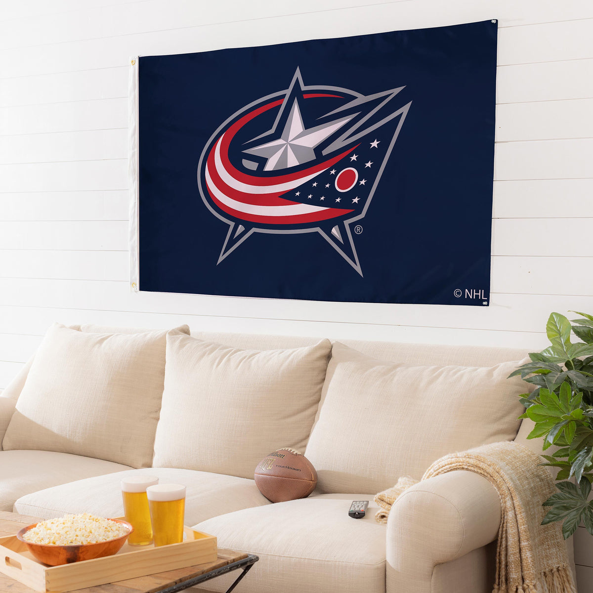 Columbus Blue Jackets Single Sided Flag with 2 Grommets, 3'x5'