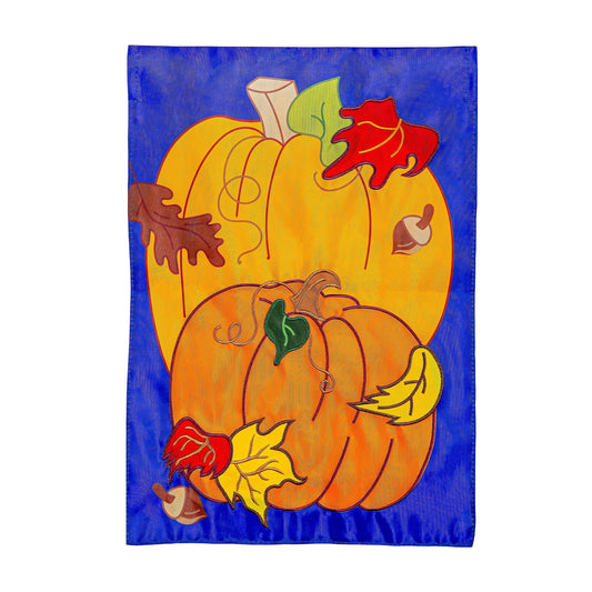 Pumpkin Applique Garden Flag