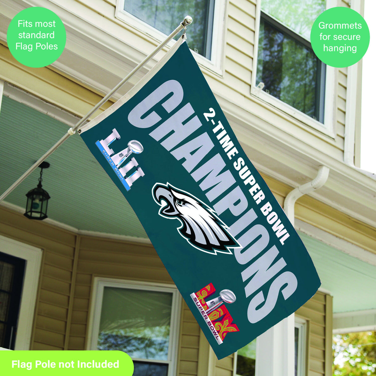 Philadelphia Eagles Multi-Win Super Bowl Champions Football 3x5 Flag