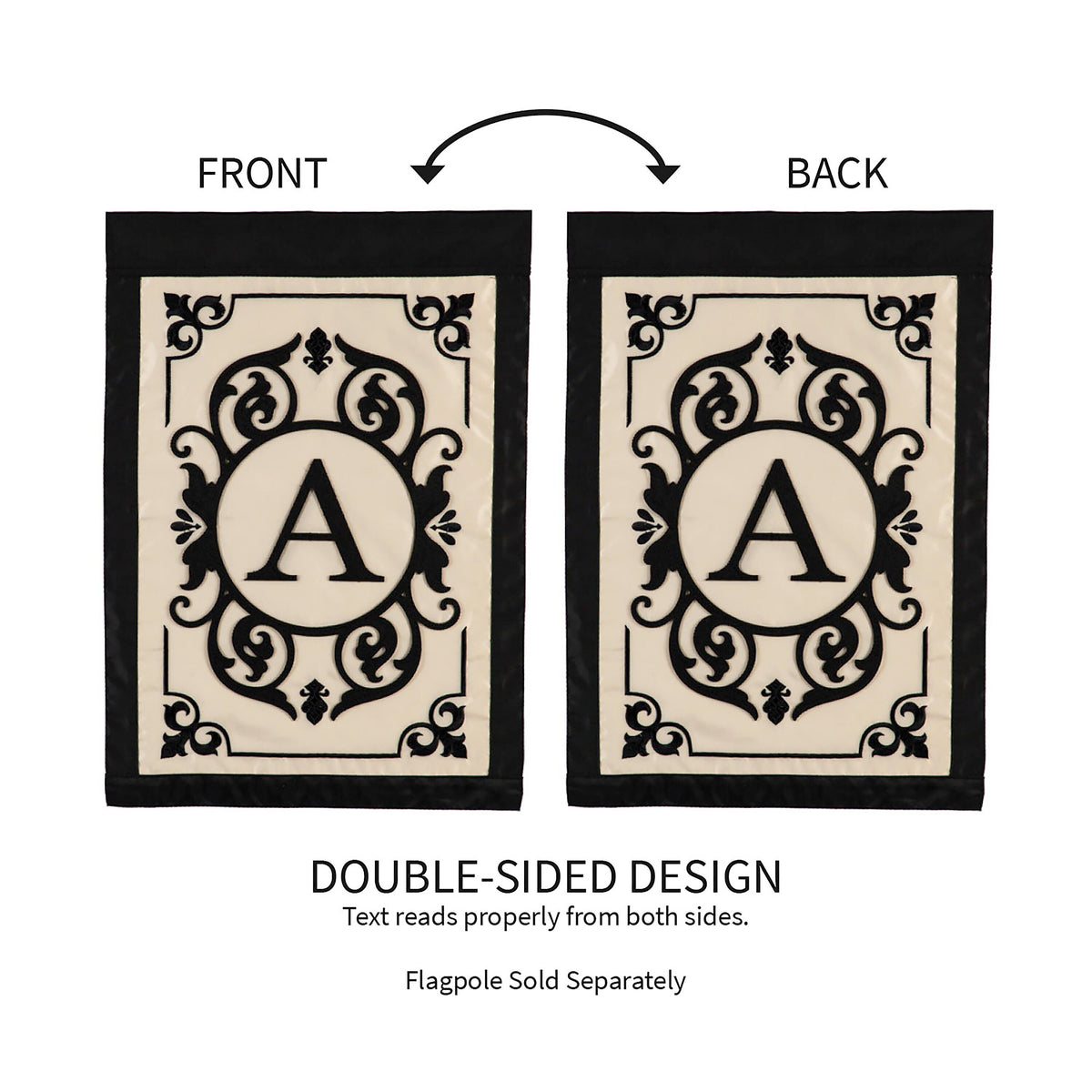 Cambridge Monogram Garden Applique Flag, Letter A