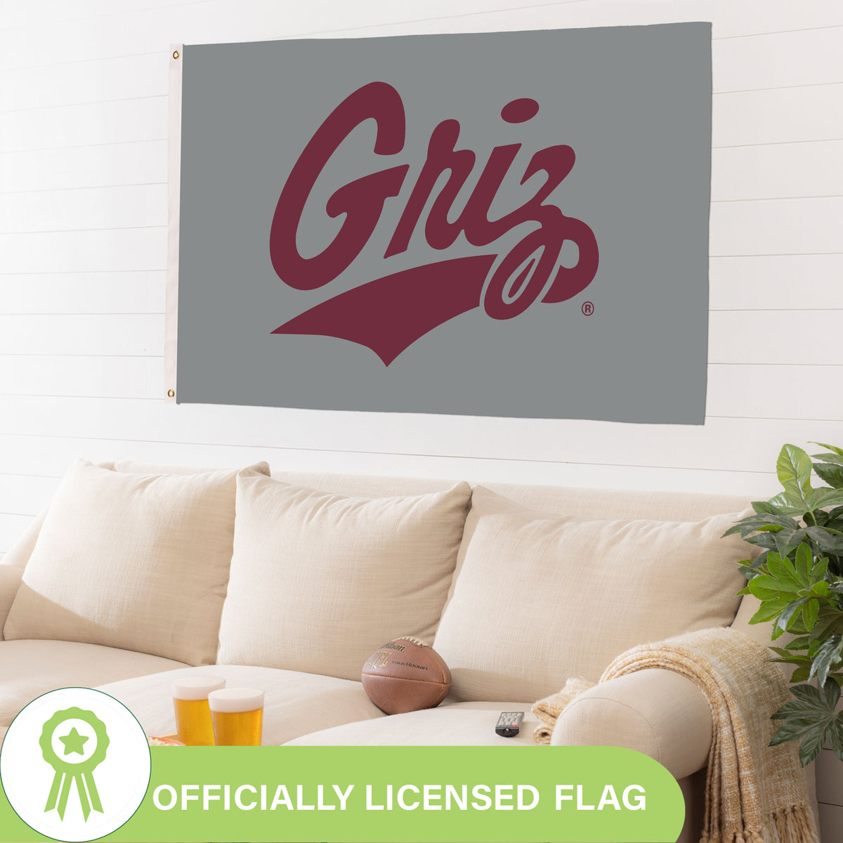University of Montana Single Sided Flag w/ 2 Grommets, 3'x5'