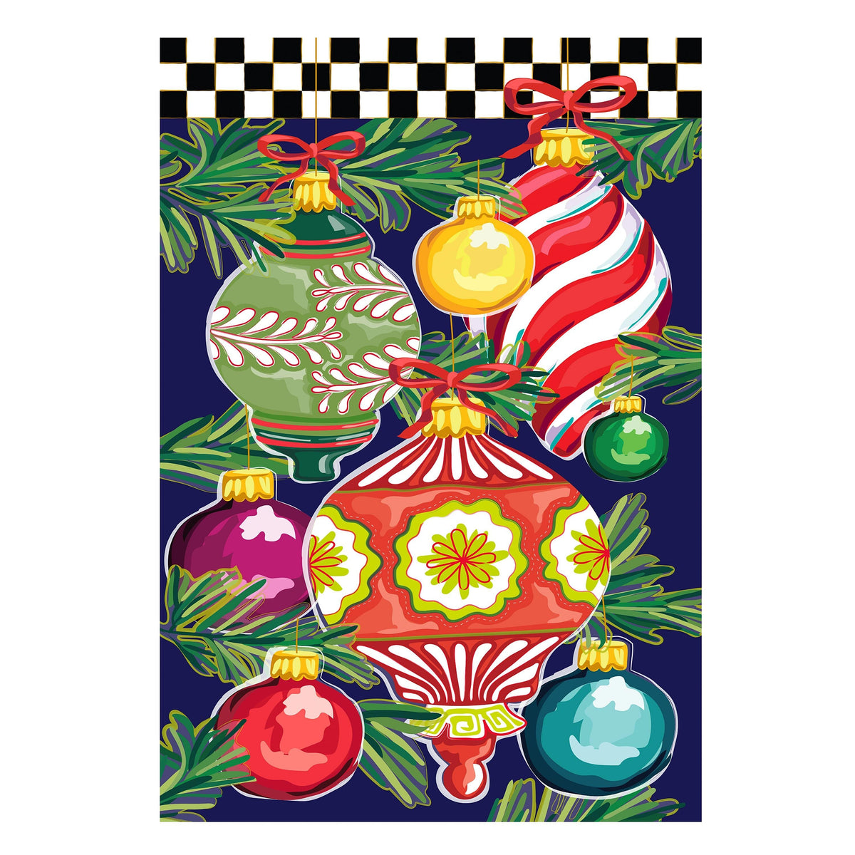 Happy Holidays Ornaments Applique Garden Flag