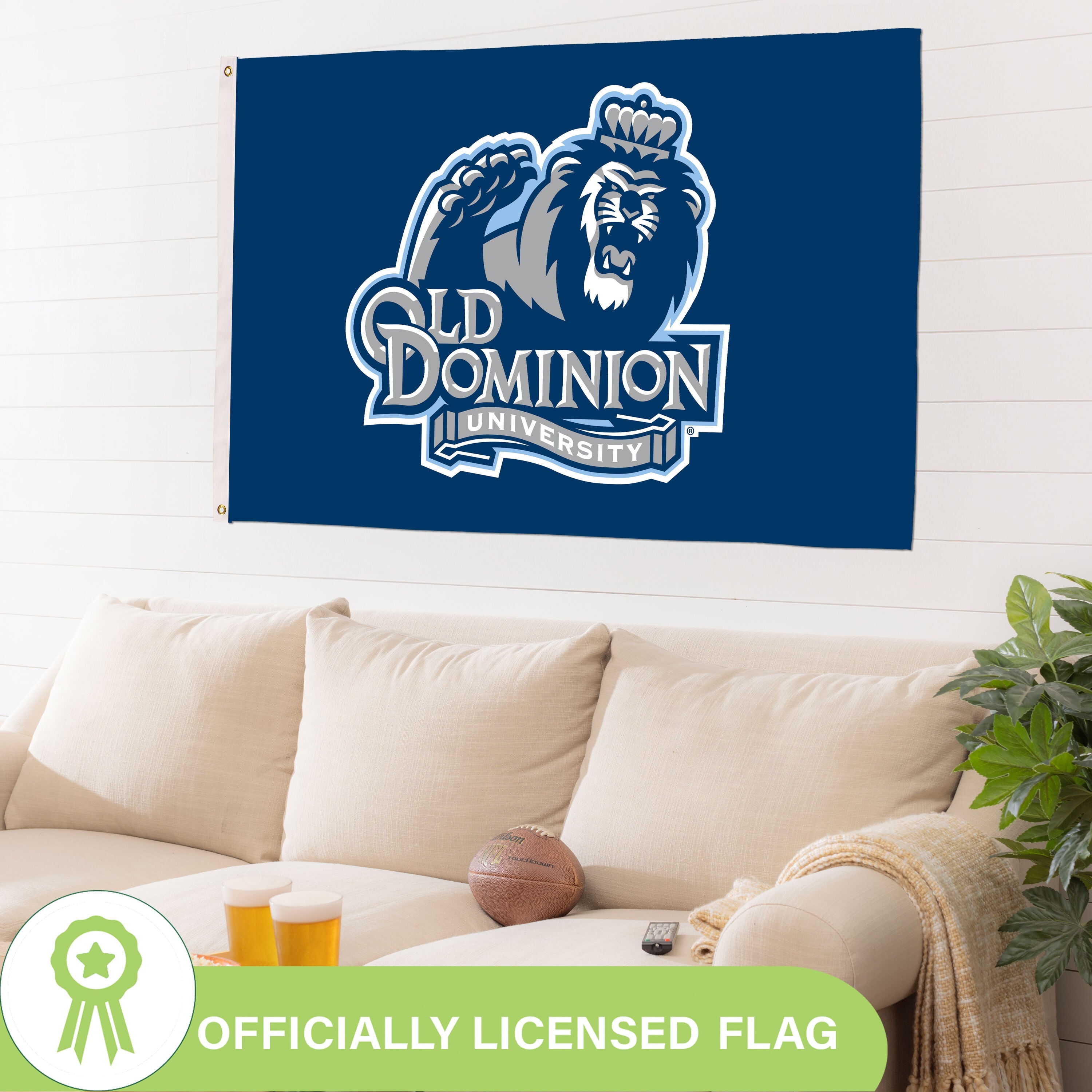 Old Dominion University (ODU) Single Sided Flag w/ 2 Grommets, 3'x5'