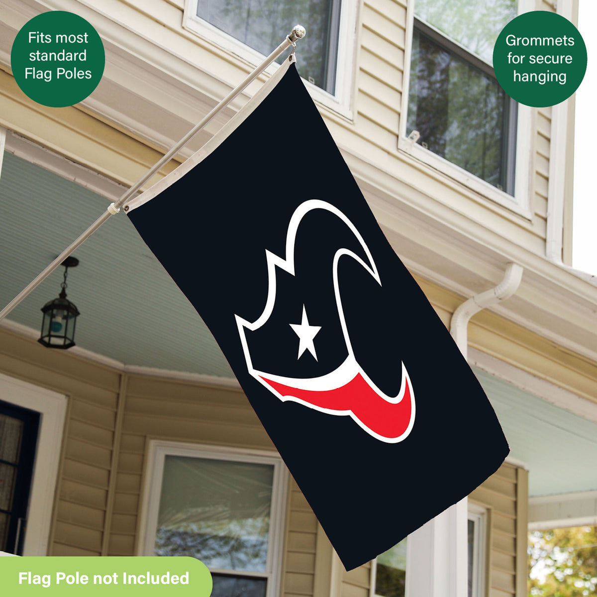 Houston Texans Single Sided Flag w/ 2 Grommets, 3'x5'