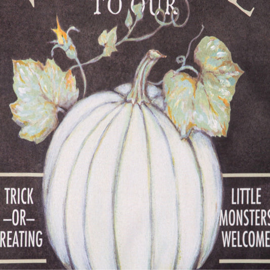 Welcome to Our Pumpkin Patch Suede Garden Flag