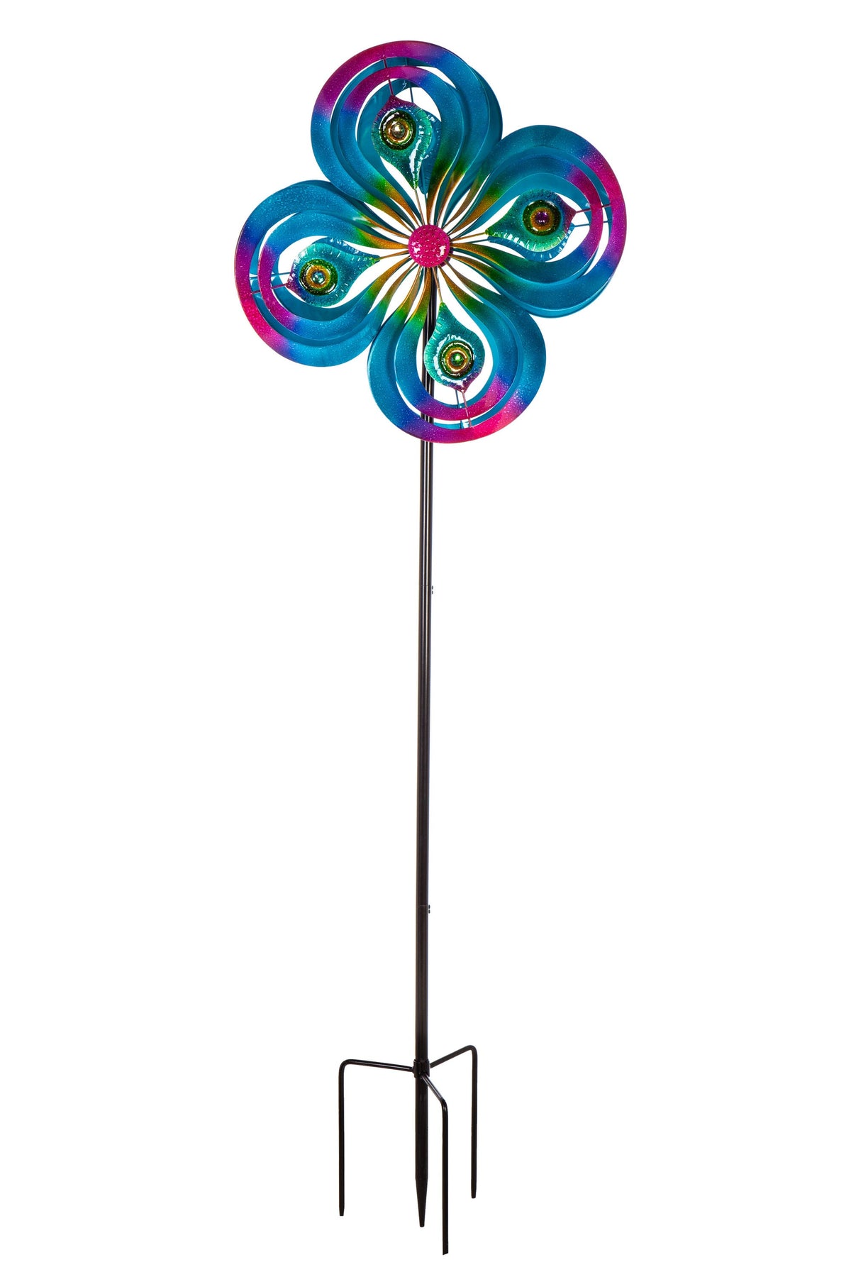 75"H Wind Spinner, Peacock Spirals