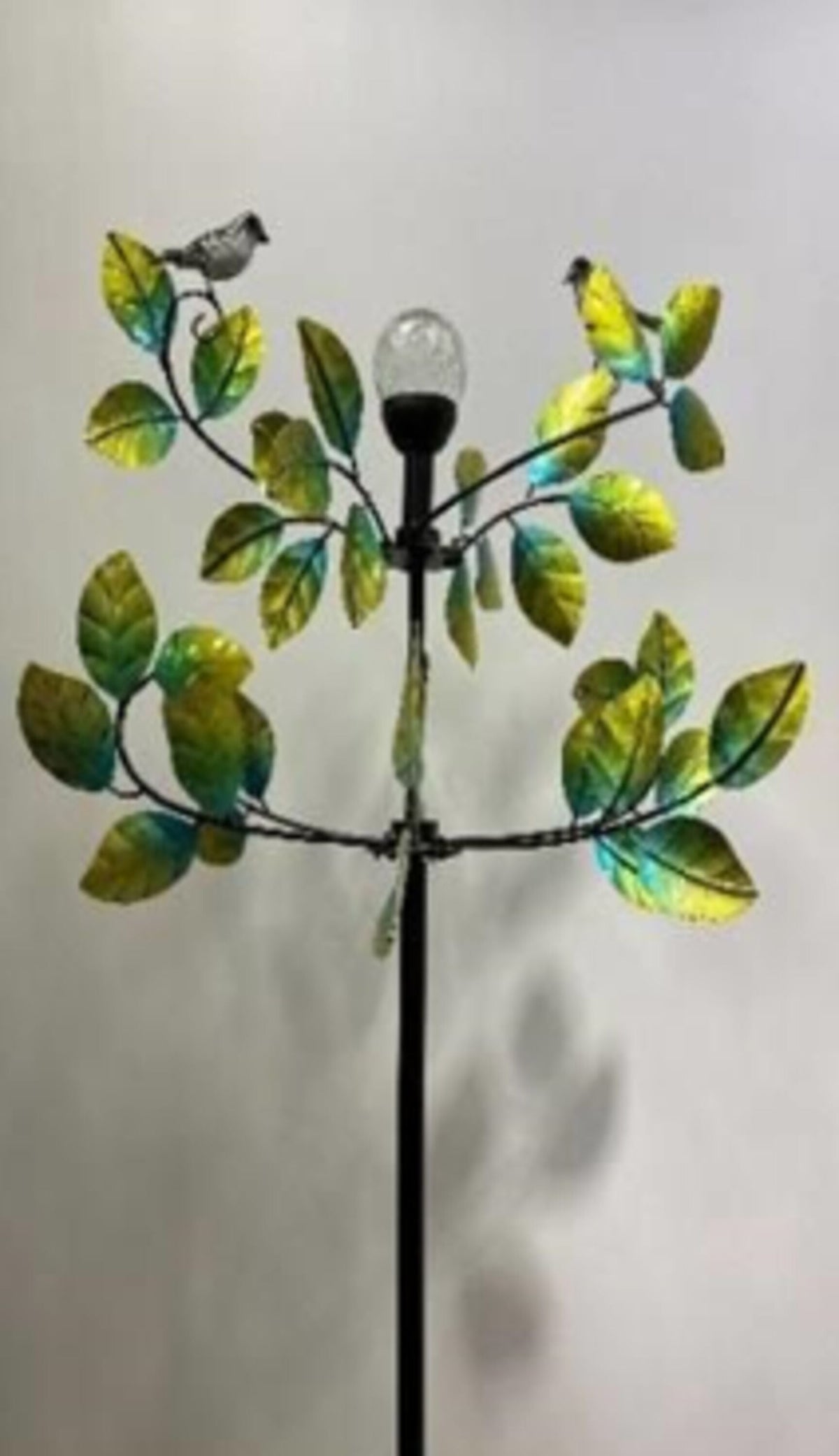Bird and Leaves Solar Wind Spinner 80"H
