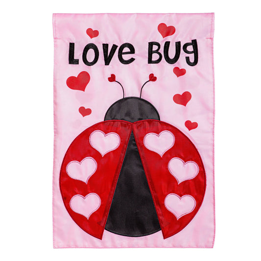 Love Bug Aplique Garden Flag